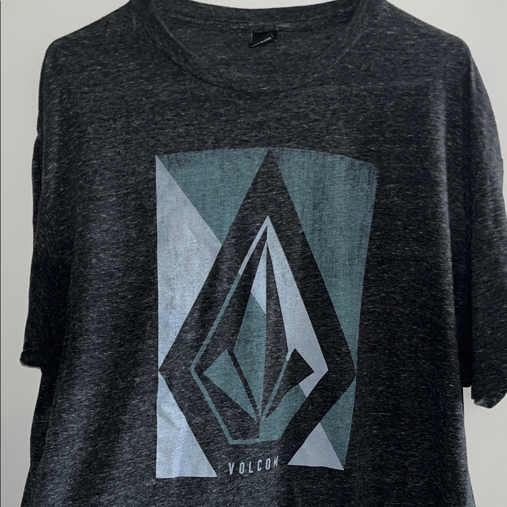 Volcom Dark Grey  Tee with Geometric Design